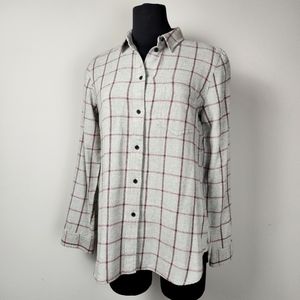 MADEWELL Ex-Boyfriend wool/cotton flannel windowpane shirt